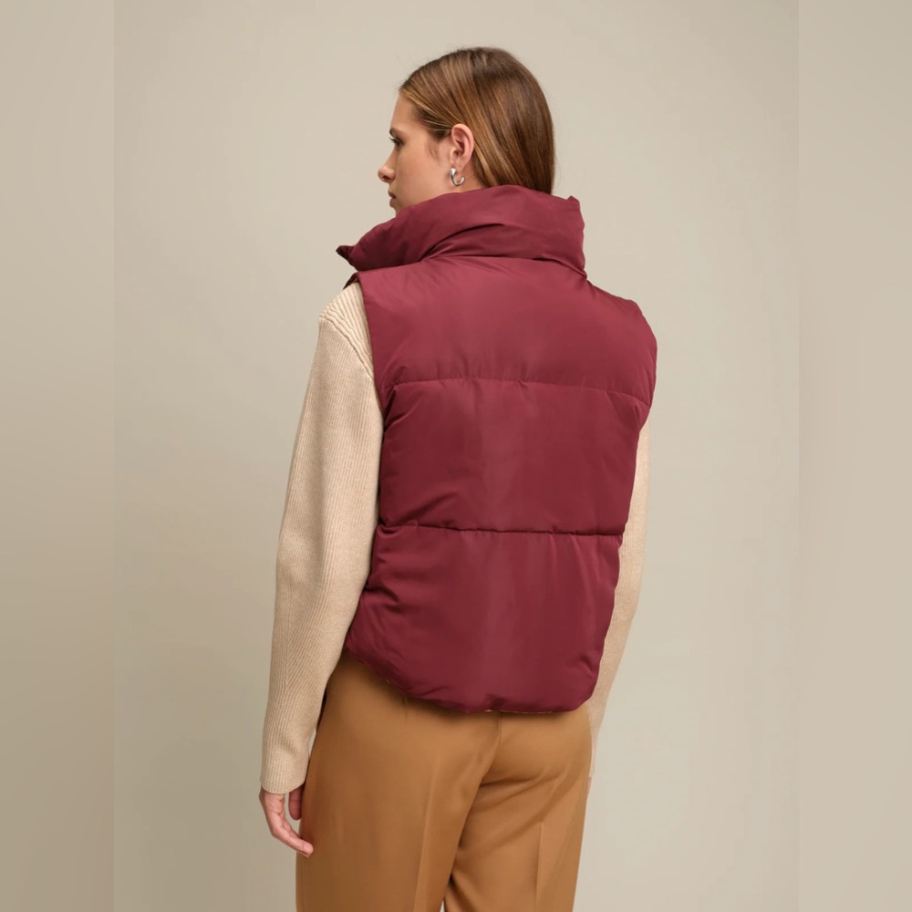 KANSAS REVERSIBLE PUFFER GILET Burgundy - Picture 6 of 8